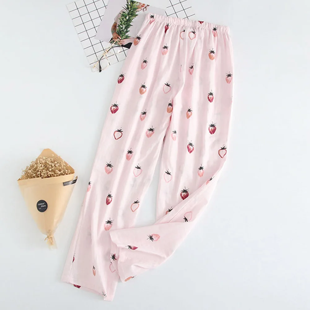 Sleeping Trousers Home Pants For Women Pajama Pants Sleep Bottoms Cotton Sleep Pants Women Spring Summer Print Cotton Pajamas