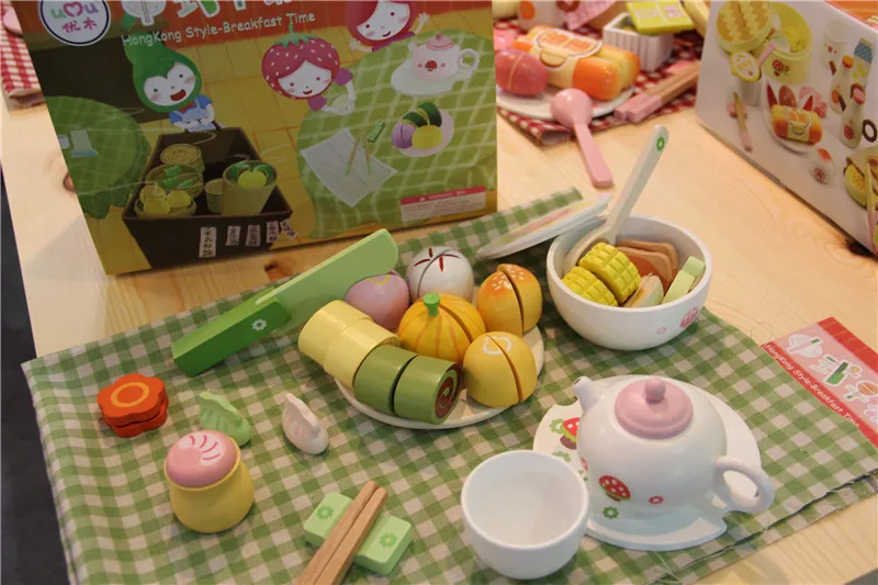 Отличная древесина, детская деревянная режущая игрушка, овощерезка для фруктов и овощей, игровой домик, игрушки в китайском стиле, Ланч
