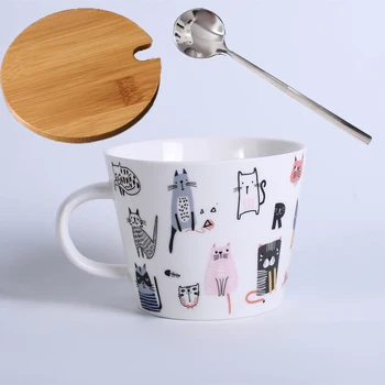 

Cat Cute Ceramic Milk Cup Creative Personality Unique Hot Chocolate Kids Ceramic Mugs Kupa Bardak Cute Gift for Cat Lover MM50MK