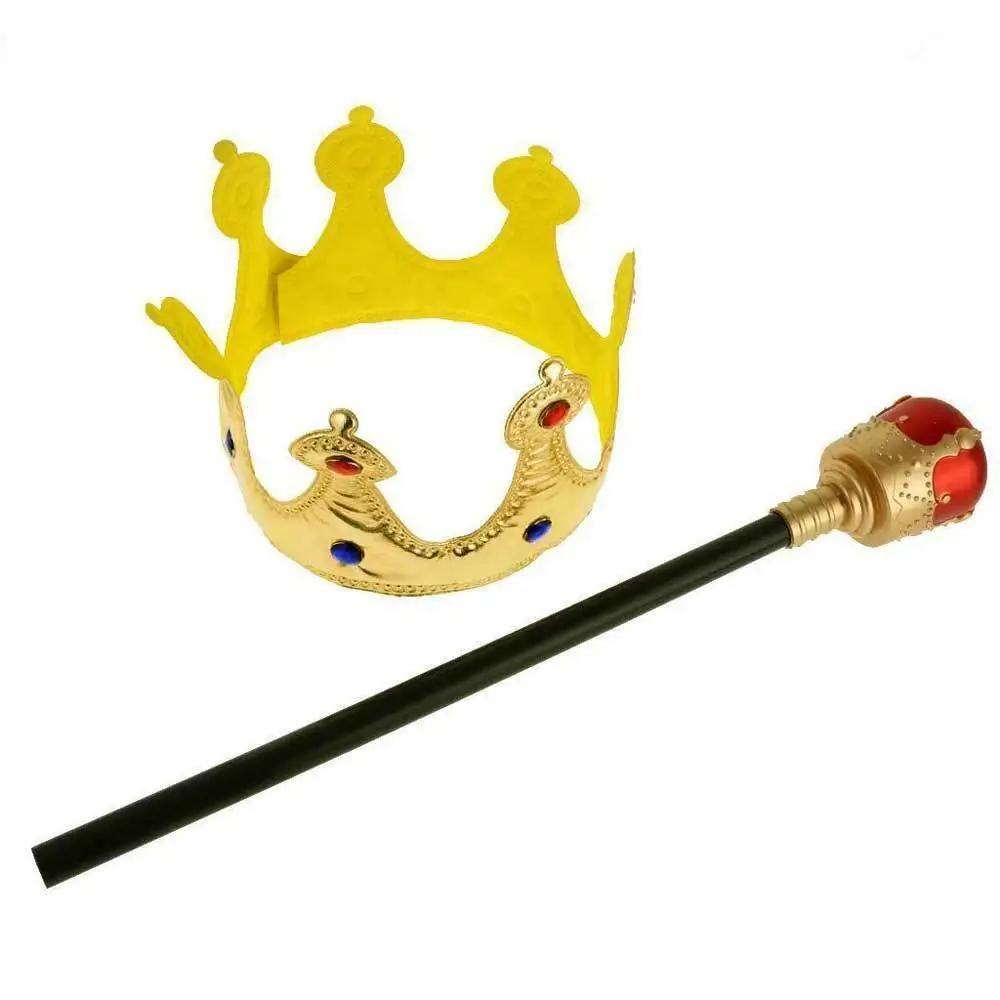 Королевская корона скипетр дети Король Королева Костюм Косплей реквизиты для