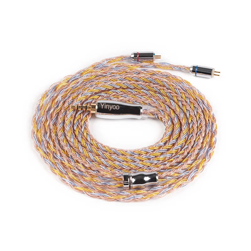 Yinyoo 16 ядра Модернизированный посеребренный Медь кабель 2,5/3,5/4,4 мм с MMCX/2pin/QDC TFZ разъем для KZ ZS10 ZSN Pro AS16 ZSX - Цвет: 2PIN 2.5
