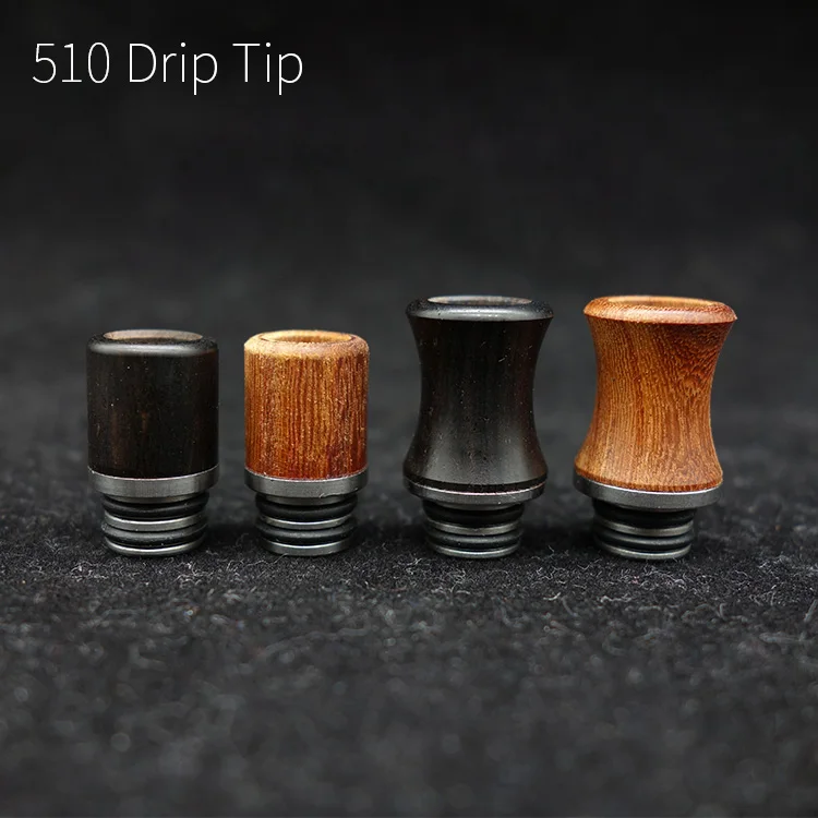 

1pc wooden 510 drip tips ss metal material mouthpiece for ecig vape atomizer