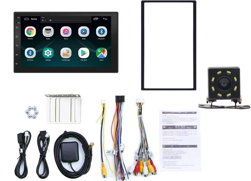 Android 8,1 2din автомобильное радио gps навигация мультимедийный плеер Авторадио WiFi USB FM 2 Din " автомобильное аудио Радио стерео резервный монитор - Цвет: with 8 IR camera