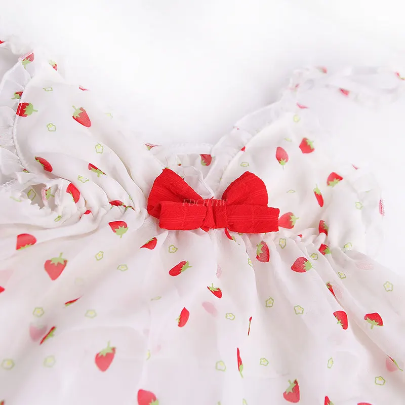 Пижамы для женщин сексуальное нижнее белье набор вышивка камзол Kawaii клубника пижамы эротическое искушение нижнее белье костюм косплей