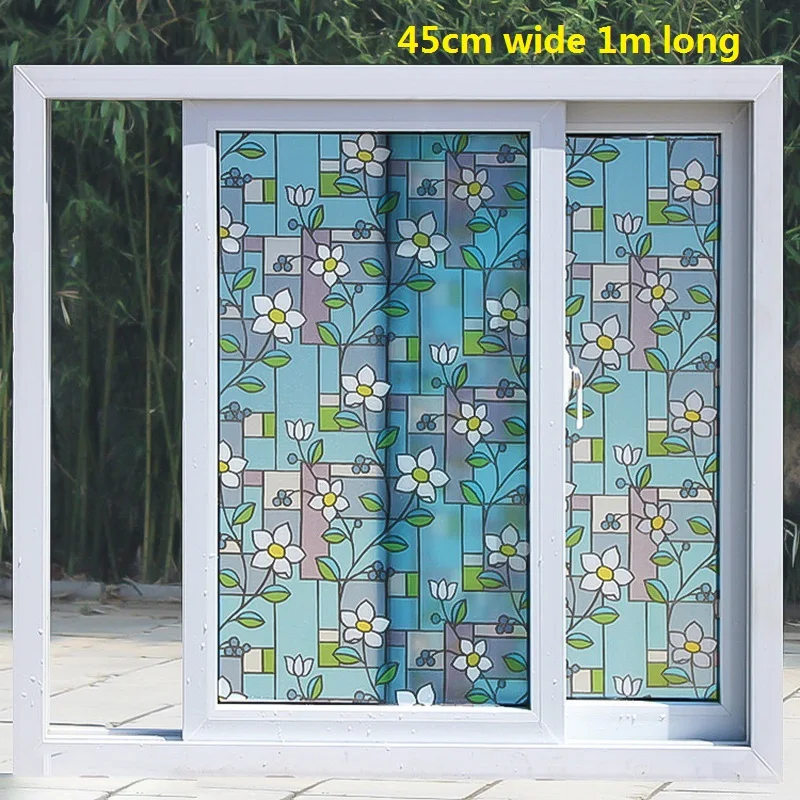 Flower A 1 шт. 30/40/50 см ПВХ широкая непрозрачные Стекло офис "конфиденциальное" защитное стекло Стекло пленка окна матовые статический домашний декор Стикеры Ванная комната - Цвет: Flower A