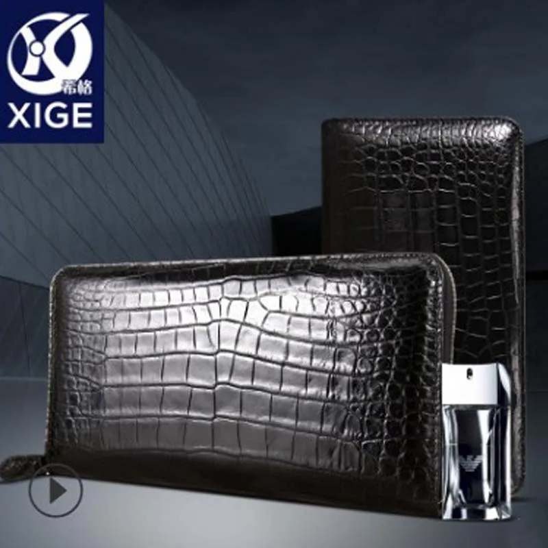 Xige krokodil man portemonnee lange Echt een krokodil buik mode Mijn portemonnee trend handtas Meer schermen mannen clutch bag Xige krokodil man portemonnee lange Echt een krokodil buik mode Mijn portemonnee trend handtas Meer schermen mannen clutch bag