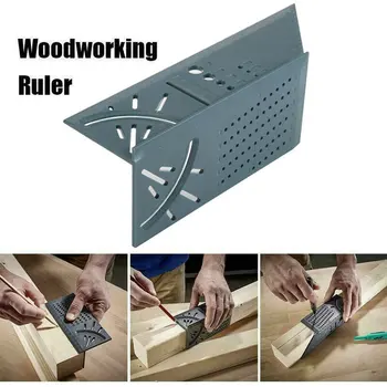 

3D Measuring Tool Gauge Ruler Square Mitre Angle Size Measure For Wood Working Angle Ruler 45 Degree 90 Degree Over Ruler