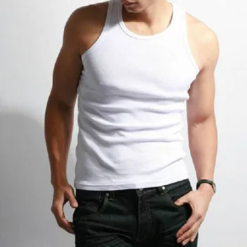 

New Fashion Men Muscle Sleeveless Slim Tee Shirt Tank Top Bodybuilding Fitness Vest Stylish Mens Skinny Tank Tops