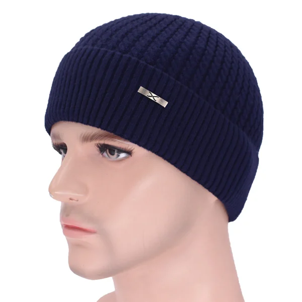 navy Бренд Skullies Beanies зимняя вязаная шапка для мужчин зимние шапки для мужчин шапка мужская шапка Homme Mask X Solid женская зимняя шапка - Цвет: navy
