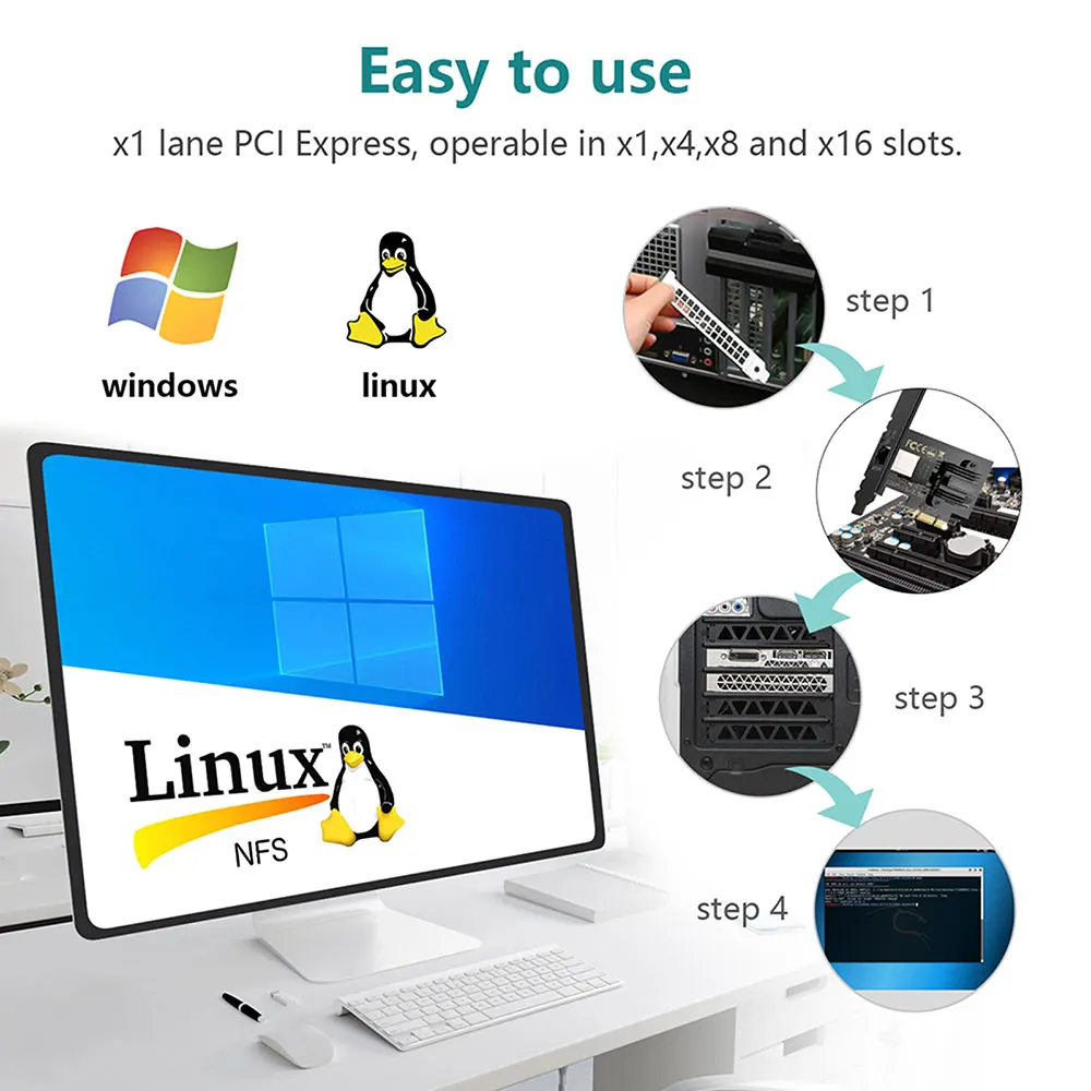 2.5 Gigabit Pci Express Network Adapter Rtl8125b 100/1000/2500mbps Rj45
