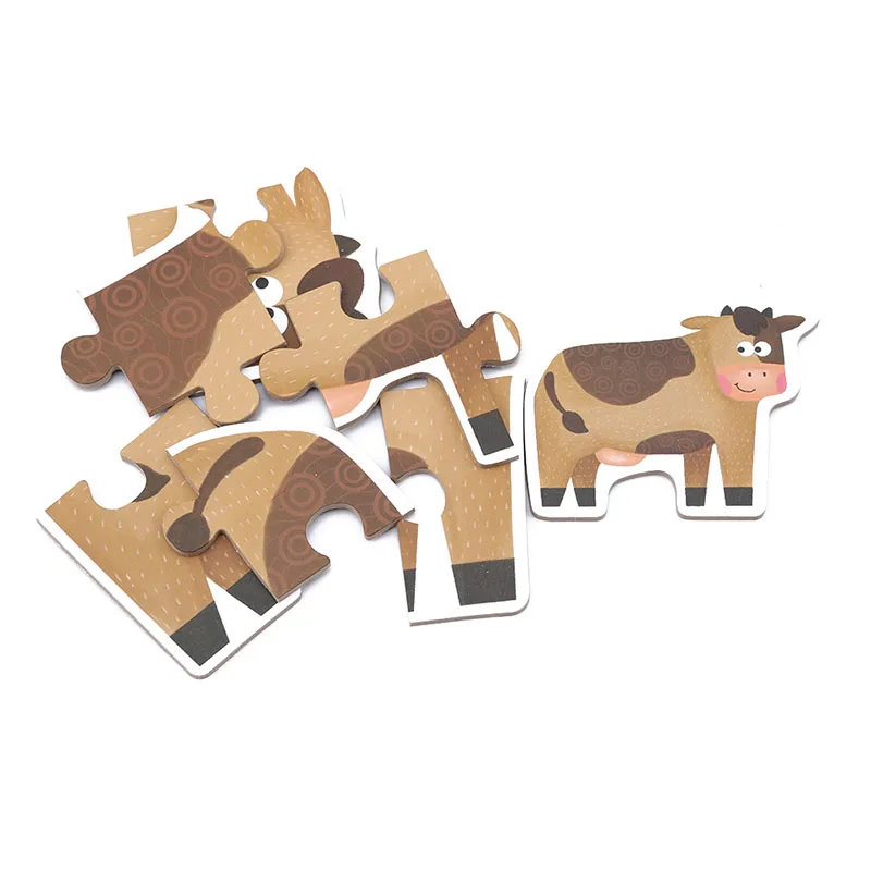 Baby Early Education Flat Puzzle Montessori Toy Animal Cute Cartoon Puzzles Wooden Puzzles For Children