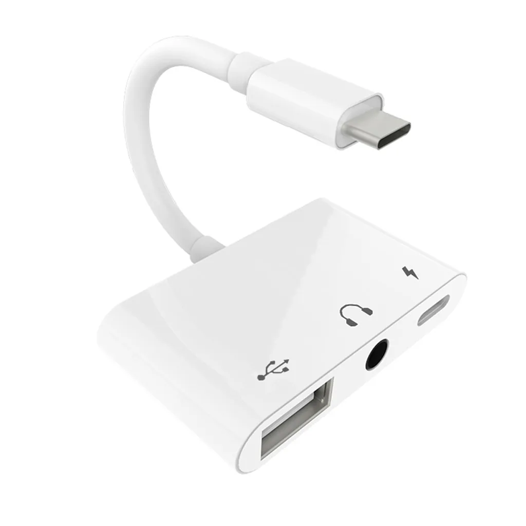 Ouhaobin type-C адаптер 3A Быстрая зарядка 3 в 1 сплиттер USB-C + 5 мм аудио зарядное