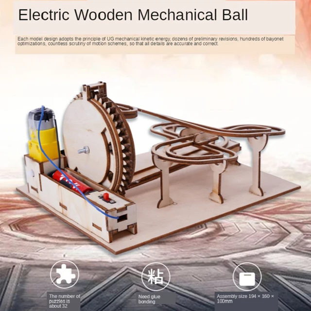 Wooden Marble Run Model Kit 3D Mechanical Puzzles For Kids Adults DIY Toys And Play House Toys 5