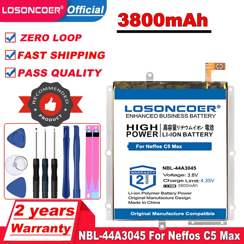 LOSONCOER топ-бренд 100% новый 3800mAh NBL-44A3045 Аккумулятор для neffos C5 Max TP702A B C E батареи |