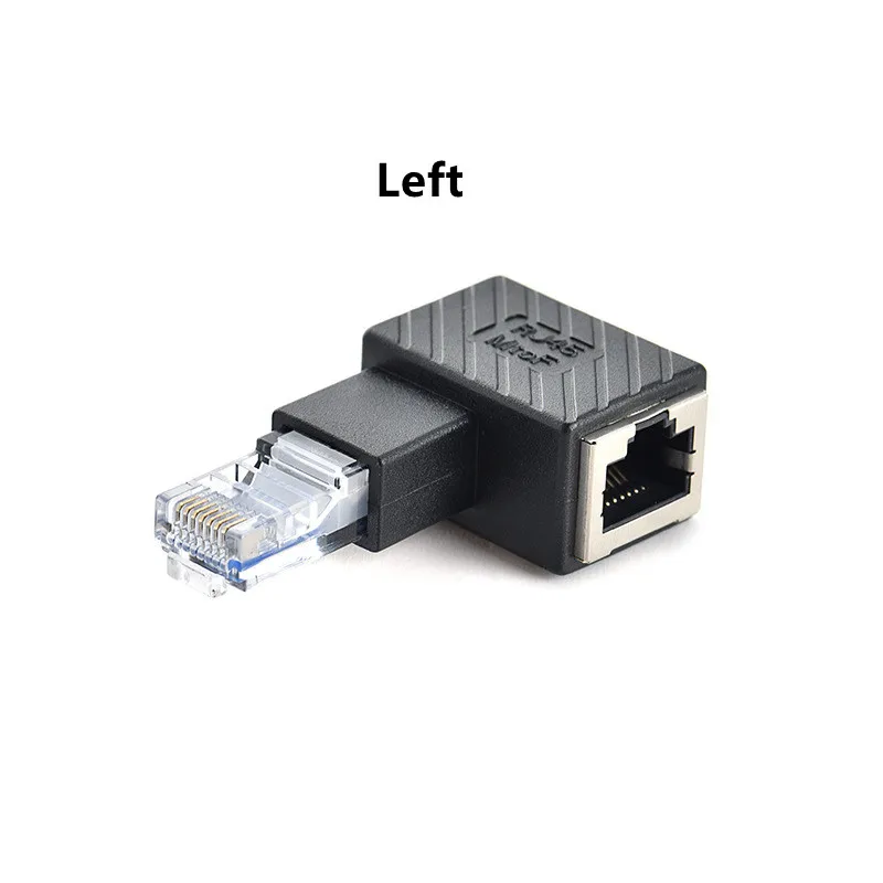 Right Angle RJ45 Male to Female Cat5/6 Ethernet LAN Extension Adapter - 90/180/270 Degree Description Image.This Product Can Be Found With The Tag Names Ethernet 90 angle adapter, Ethernet 90 degree adapter, Right angle ethernet adapter, Rj45 adapter 90 degree angle