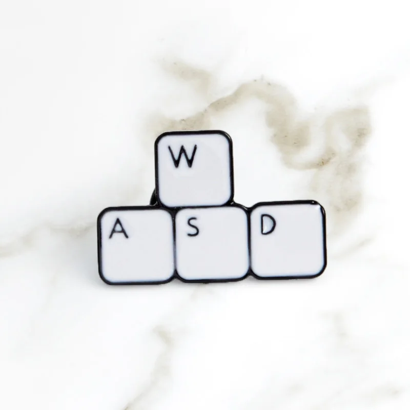 Игровая эмалированная клавиатура WASD булавки для планшетов броши в подарок