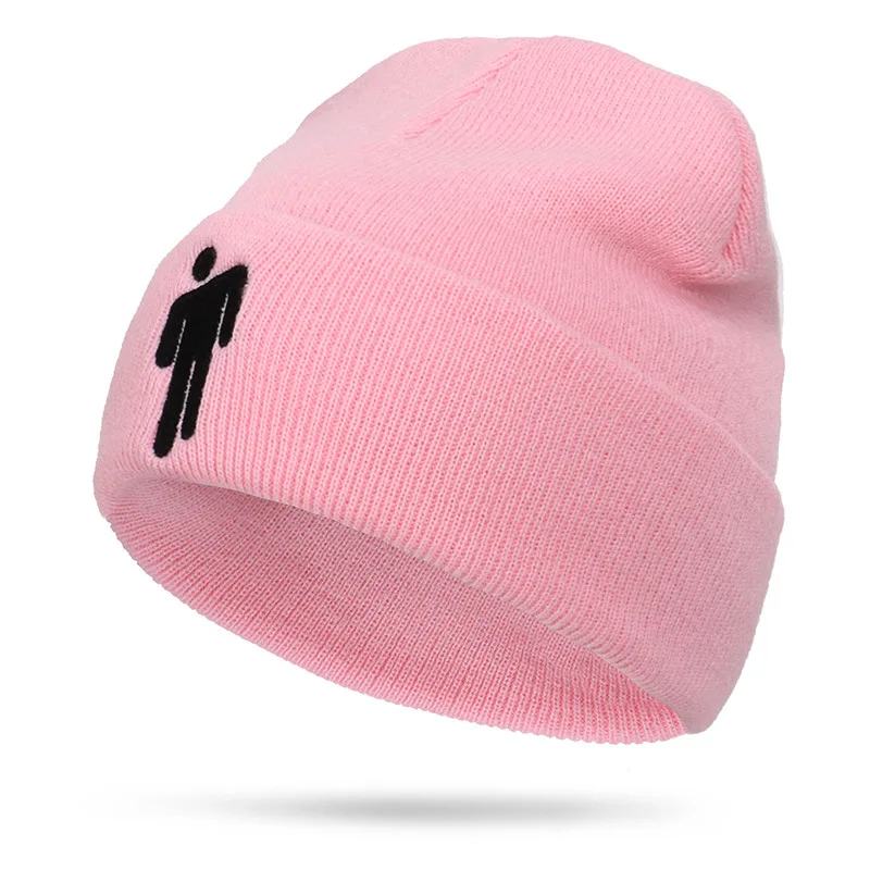 Pink Хлопковая Повседневная шапка бини, однотонная вязаная шапка в стиле хип-хоп Skullies, шапка, аксессуар для костюма, подарки, теплая зимняя шапка унисекс - Цвет: Pink