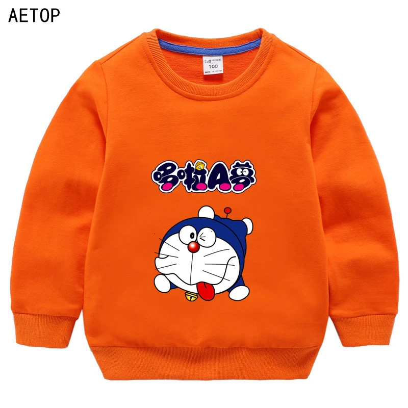 as picture Wholesale winter Doraemon Sweatshirt Boys Girls Funny lovely color Kids O-Neck Tops Children Cartoon Baby - Цвет: as picture