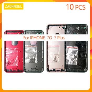

10PCS Back Housing for IPhone 7 7Plus 7G Battery Door Cover Case Middle Frame Chassis Body Replacement Gold Jet Black Silver red