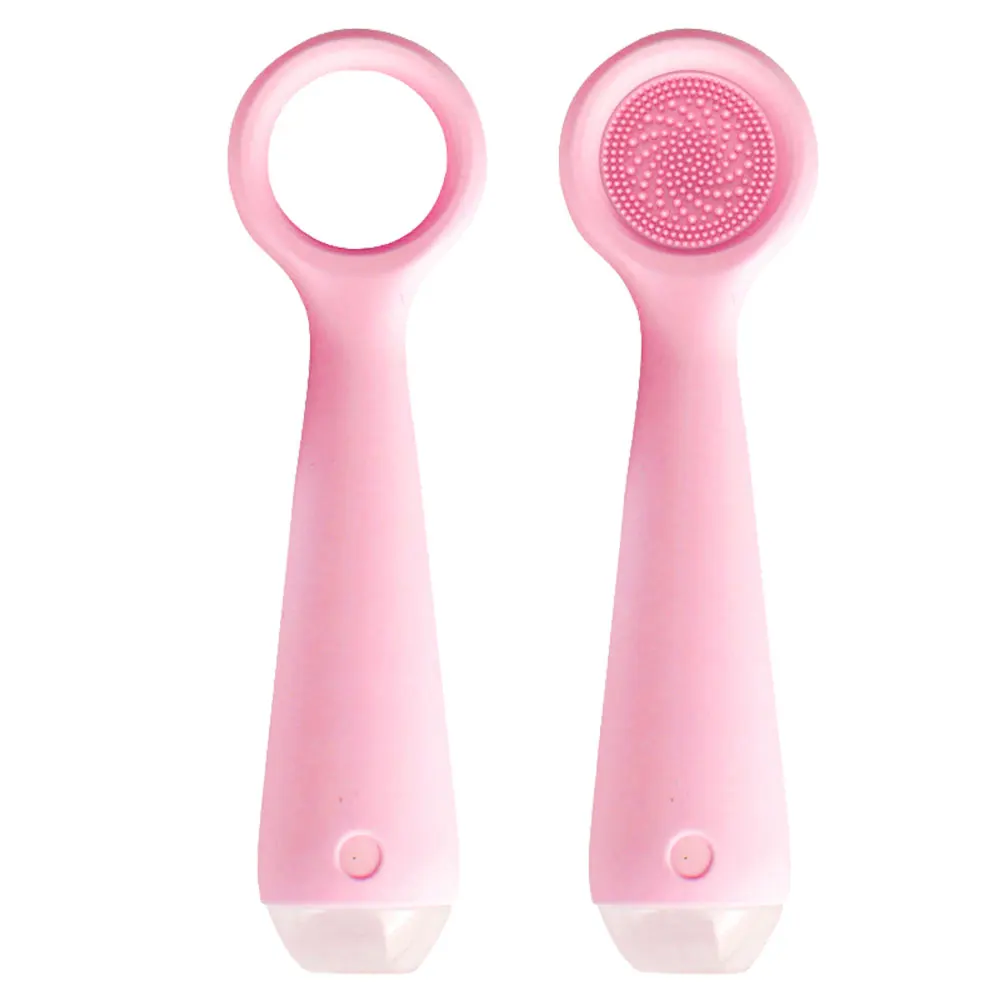 Электрическая Очищающая машина Silicone Facel для лица, щетки для мытья лица, уход за кожей, средство для удаления черных точек, очиститель пор, массаж, зарядка от USB - Цвет: Розовый