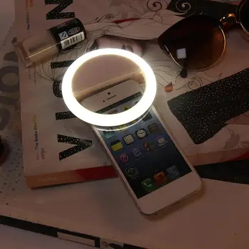 

Portable Selfie LED Ring For Cell Phone Rechargeable USB Charge Filling Light Brightness Smartphone Night Using Spotlight