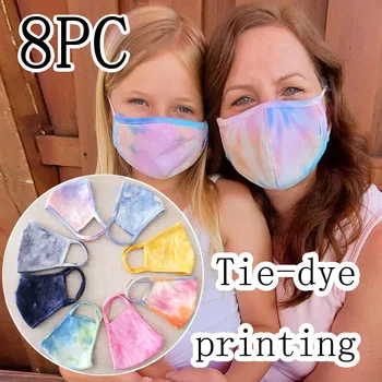 

8pc Adult Fashion Printing Breathable Protection Face Mask Reuse Washable Mask Fashion Mouth Cover Mascarilla Reutilizable
