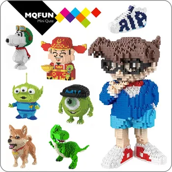 

BABU cartoon Anime mike Conan Monster university animal dog cat kids plastic building block action figures boys educational toy