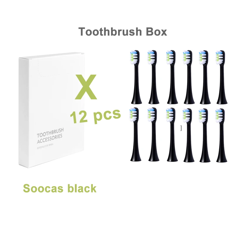 12 шт. Замена Зубная щётка головки для Soocas X1/X3/X5 Mijia T300/500 Sonic зубная насадки