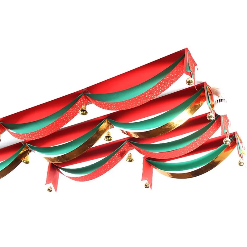 

Customizable Flannel Wavy Flag Ribbon Small Bell Pull Flower Holiday Supplies Christmas The Mall Ceiling Pendant Decoration