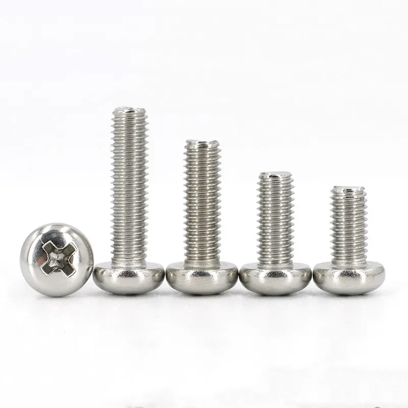 50PCS M1 M1.2 M1.4 M1.6 304 Stainless Steel Cross Recessed Pan Head PM Screws Phillips GB818 L=3-14mm | Строительство и ремонт