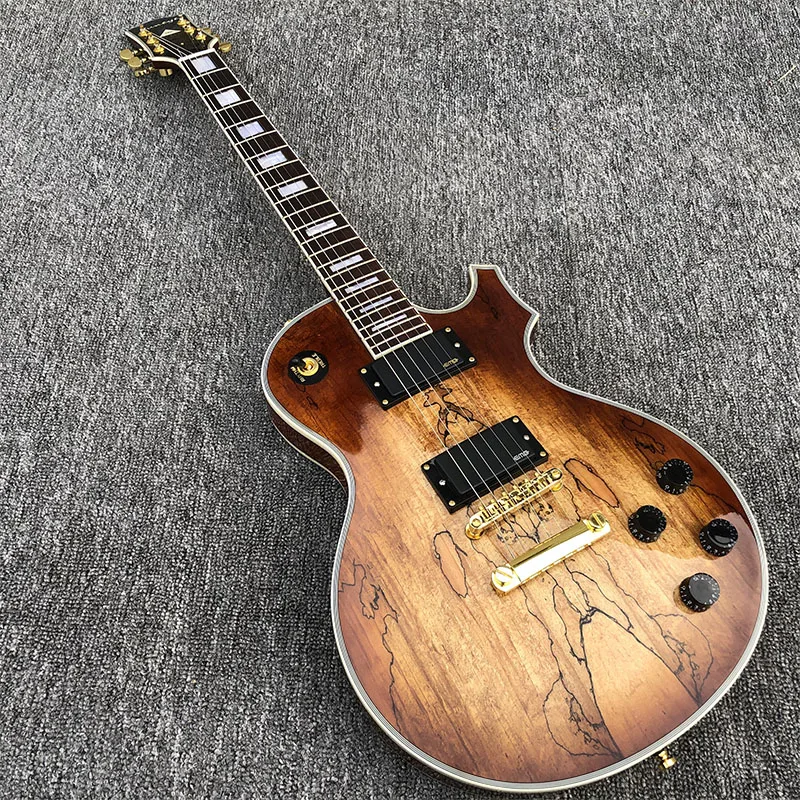 

2019 High quality 6 String Electric Guitar, Mahogany body With Map pattern Top,Golden hardware,free shipping