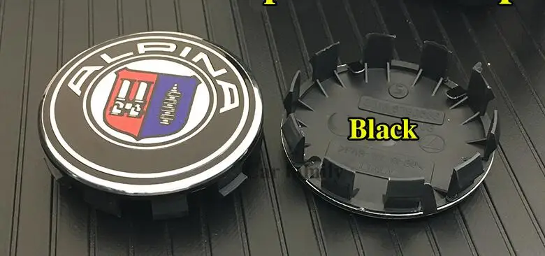 forAlpina Black Base 4 шт./компл. 68 мм 10 зажимов Центральная втулка колеса автомобиля Шапки крышки обода эмблема из АБС-пластика для X1 X2 X3 X4 X5 X6 м в возрасте 1, 2, 3, 4, 5, 6, 7, Z3 Z4 всех автомобилей серии - Цвет: forAlpina Black Base
