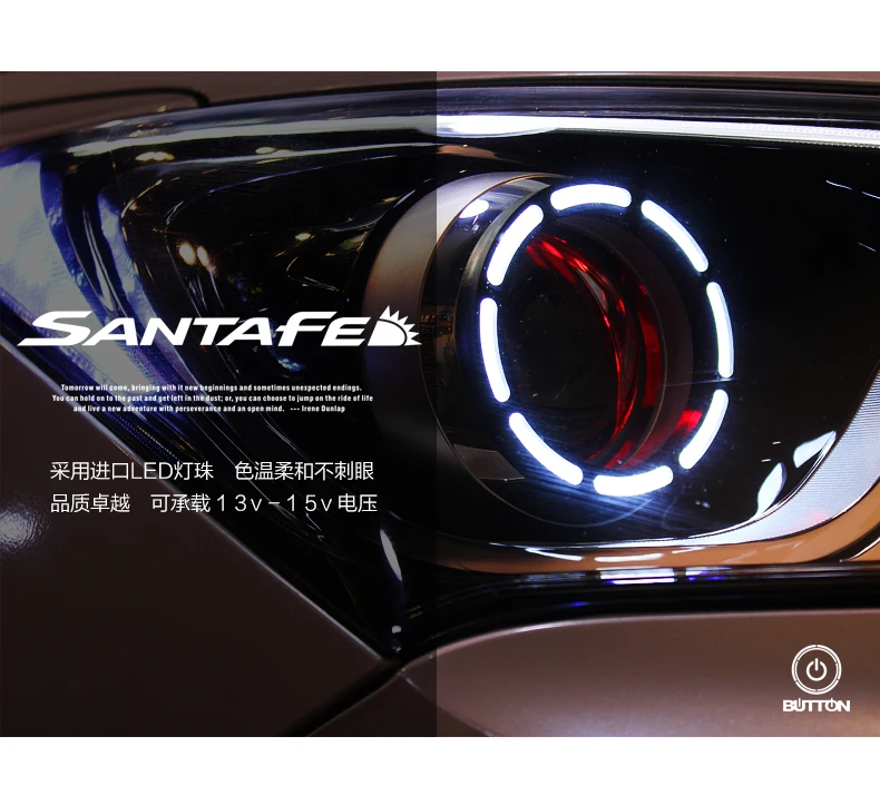 Для Новая Hyundai Santafe ремонт наборы ксеноновых фар в сборе светодиодный Ангел глаз дневной Фонари