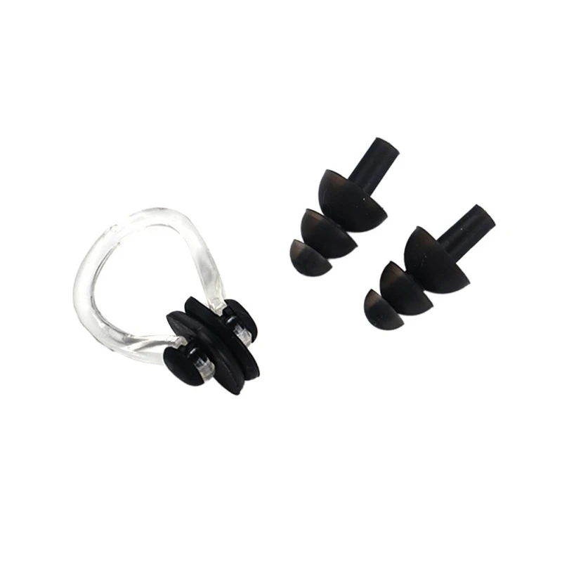 

AISPORT 1 Set Waterproof Soft Silicone Swim Set Nose Clip Ear Plug Diving Sound Noise Reduction Earplug With Box Swimming Accessories