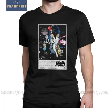 

Rick And Morty T Shirt Star Wars Style T-Shirts for Men Short Sleeved Funny Tee Shirt Round Neck Pure Cotton Tops Plus Size