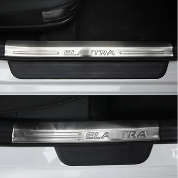 

Stainless steel door scuff plate lower inside 4pcs for Hyundai Elantra 2016 2017 2018