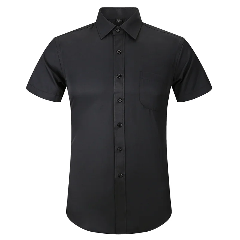 Высококачественное платье мужская летняя рубашка с коротким рукавом плюс размер 5XL 6XL 7XL 8XL Мужская Обычная Повседневная рубашка черного и белого цвета