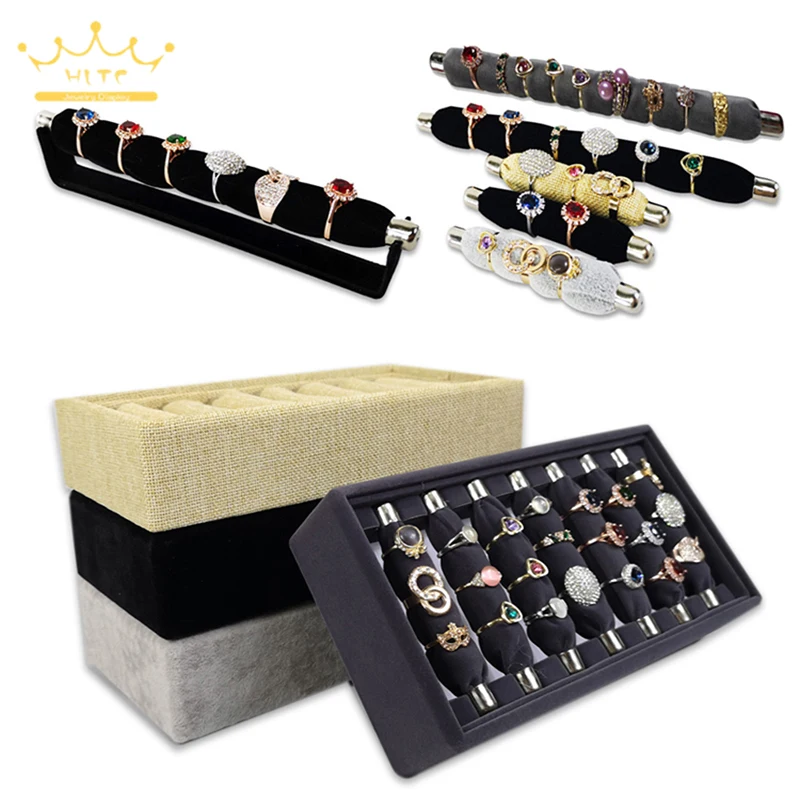 

Jewelry Tray Ring Display Case Ring Organizers Bar Jewelry Display Holder for Ring Organizador De Joyas Para Colgar