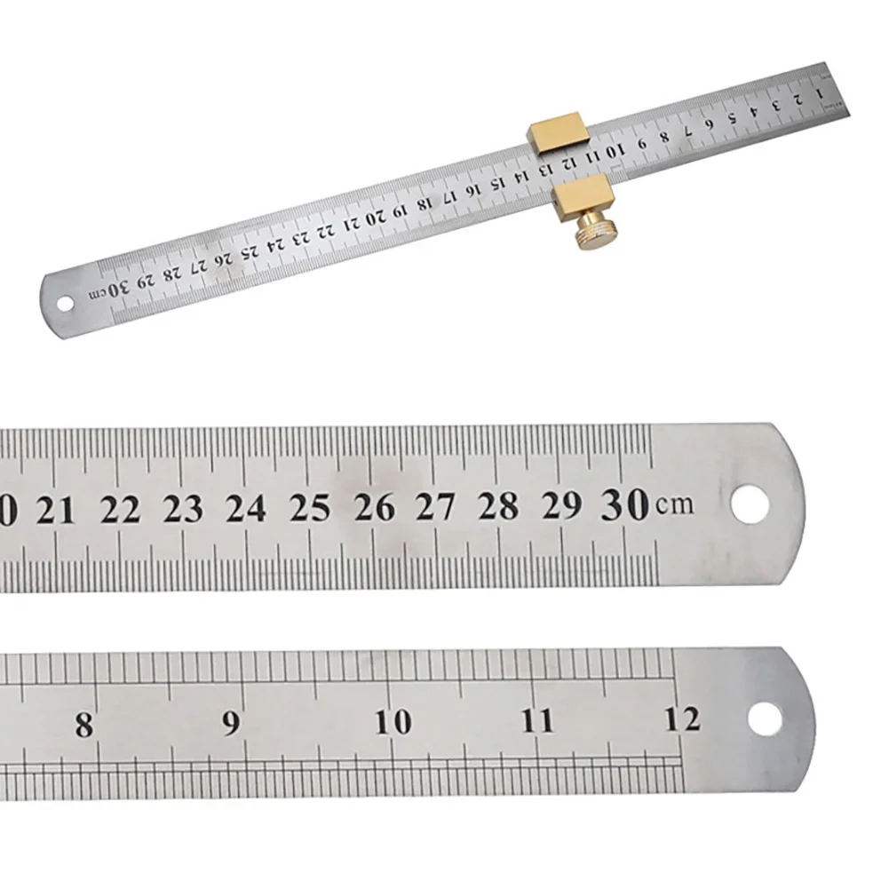 

Woodworking Angle Scriber Steel Ruler Positioning Block Line Scriber Locator