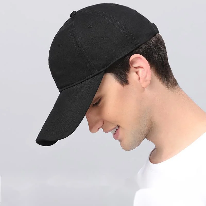 Baseball caps large head for men 11cm long visor cool fishing big size casual peaked 55-60cm 60-65cm