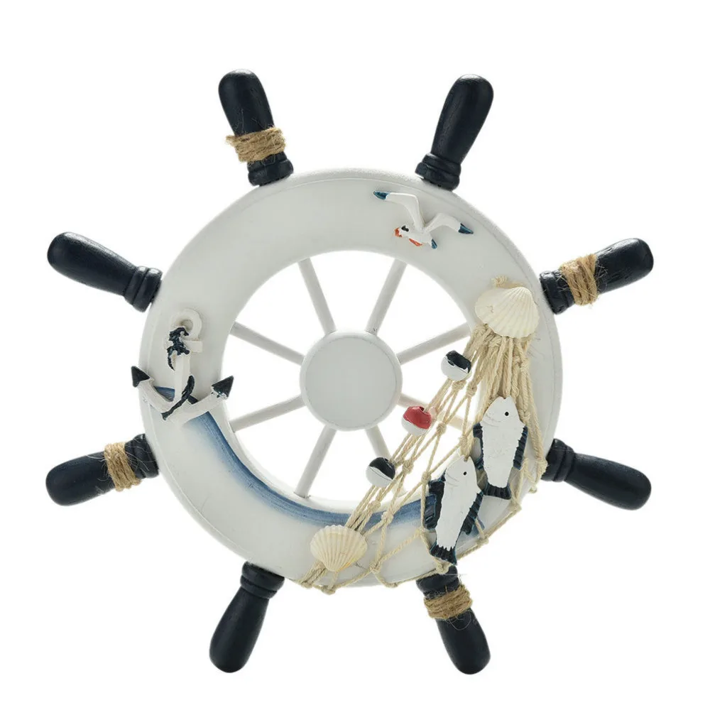 Пляж Средиземноморский стиль якорь рулевой деревянная Лодка Корабль Руль