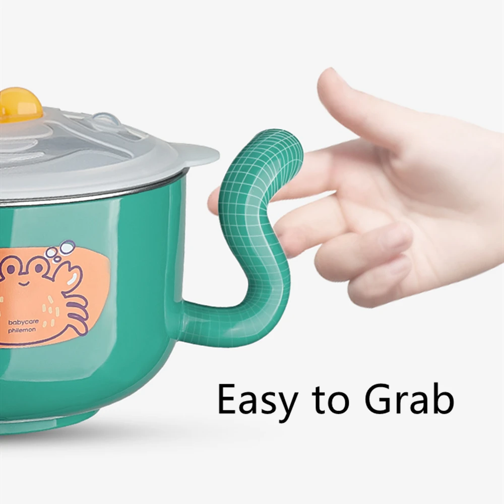 Tigela de Alimentação de Alimentos Inoxidável do Bebê com Colher de Silicone Babycare Conjunto Térmicos Aço Garfo Criança Copo Isolado Otário Placa bc 6 Pçs 8 Mamãe e Bebê