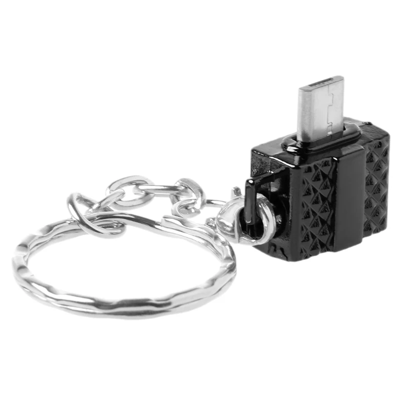 Micro USB B штекер USB 2,0 Тип A Женский Адаптер конвертера OTG с брелоком