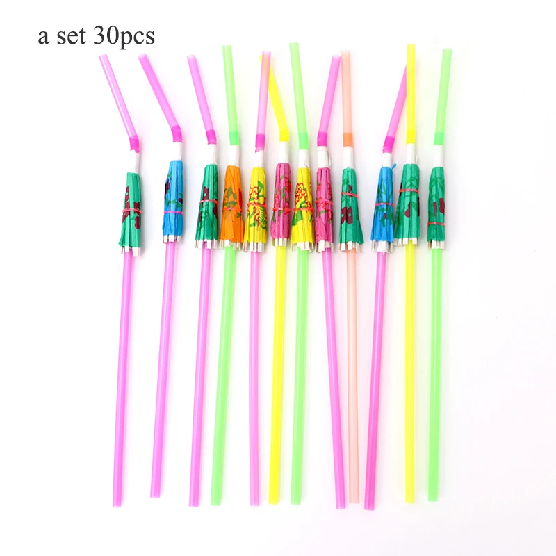 straw umbrella 30pcs 30 шт. флуоресцентный зонтик соломинки одноразовые Коктейльные тубулари для бара клуба DIY напиток День рождения Свадебные украшения - Цвет: straw umbrella 30pcs