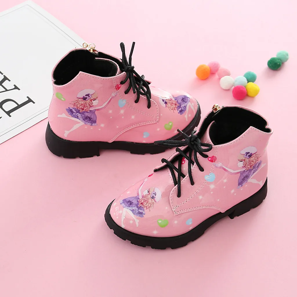 Новинка года; зимняя обувь для маленьких принцесс; модные кожаные ботинки на молнии с героями мультфильмов; Sapato; детские сапоги; детская обувь