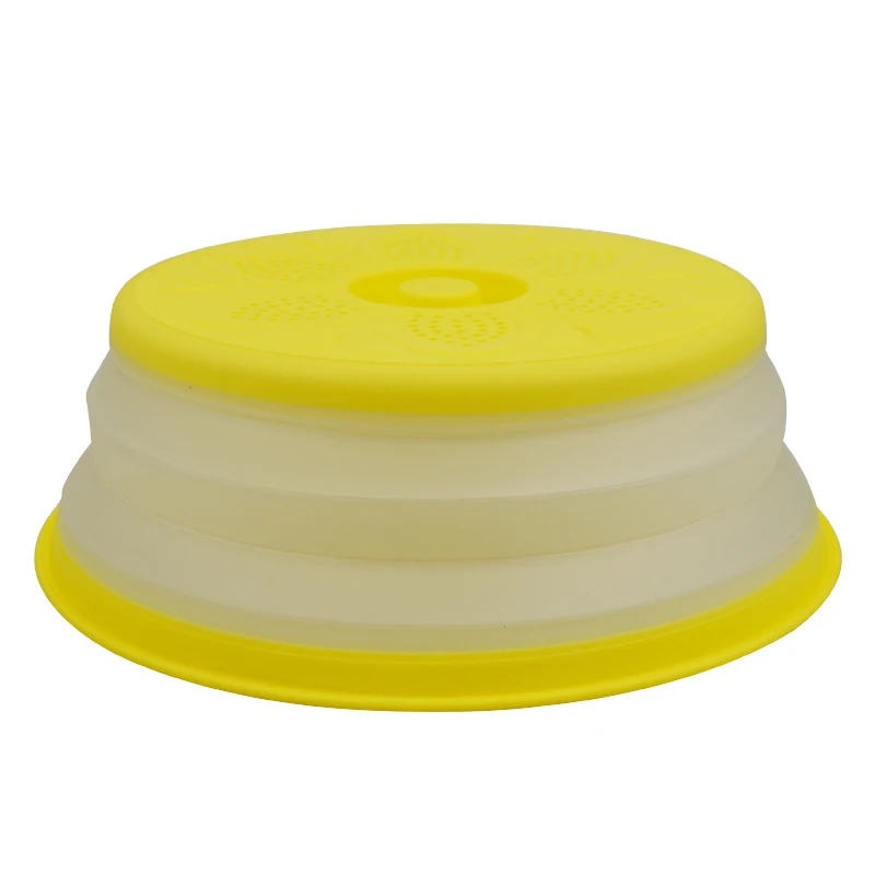 Yellow Складной чехол для микроволновой печи, пластиковая крышка, крышка для хранения пищевых тарелок, складная корзина для белья - Цвет: Yellow