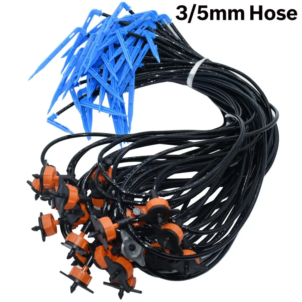 KESLA 5-100M Garden 3/5mm Watering Hose 1/8'' PVC Pipe Micro Drip Irrigation Tubing Sprinkler w/ Puncher for Balcony Greenhouse 4