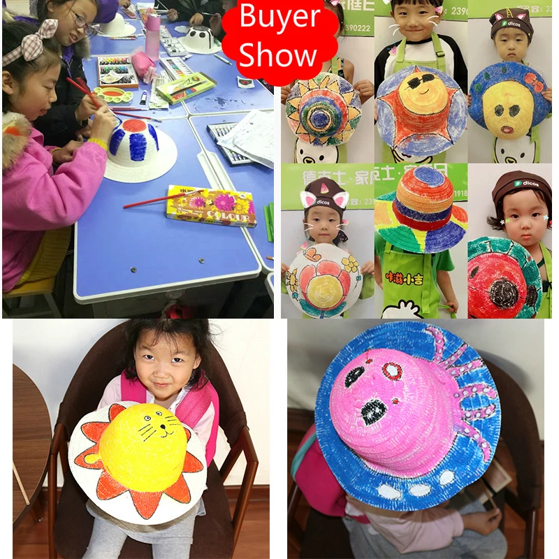 Соломенные шляпы для творчества игрушки детей детские рисования Knut мальчиков и