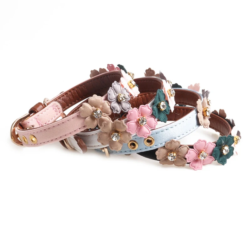 

Pet Dog Collar Adjustable Collars Lovely Cat Collar PU Collar Cat Dog Necklace For Small And Medium Pets 4 Color S M