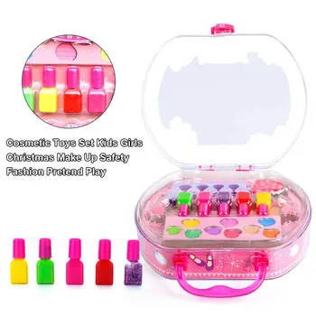 

Nail Polish Make Up Non Toxic Christmas Fashion Pretend Play Safety Plastic Kids Girls Princess Cosmetic Toys Set Dressing Table